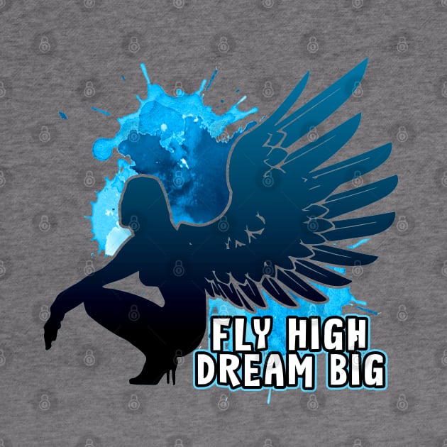 Fly High Dream Big Angel Wings Blue / Black by dnlribeiro88